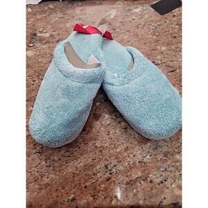 Charter Club Women's Rice Pile Slippers LARGE (8-9) Teal Blue NEW
